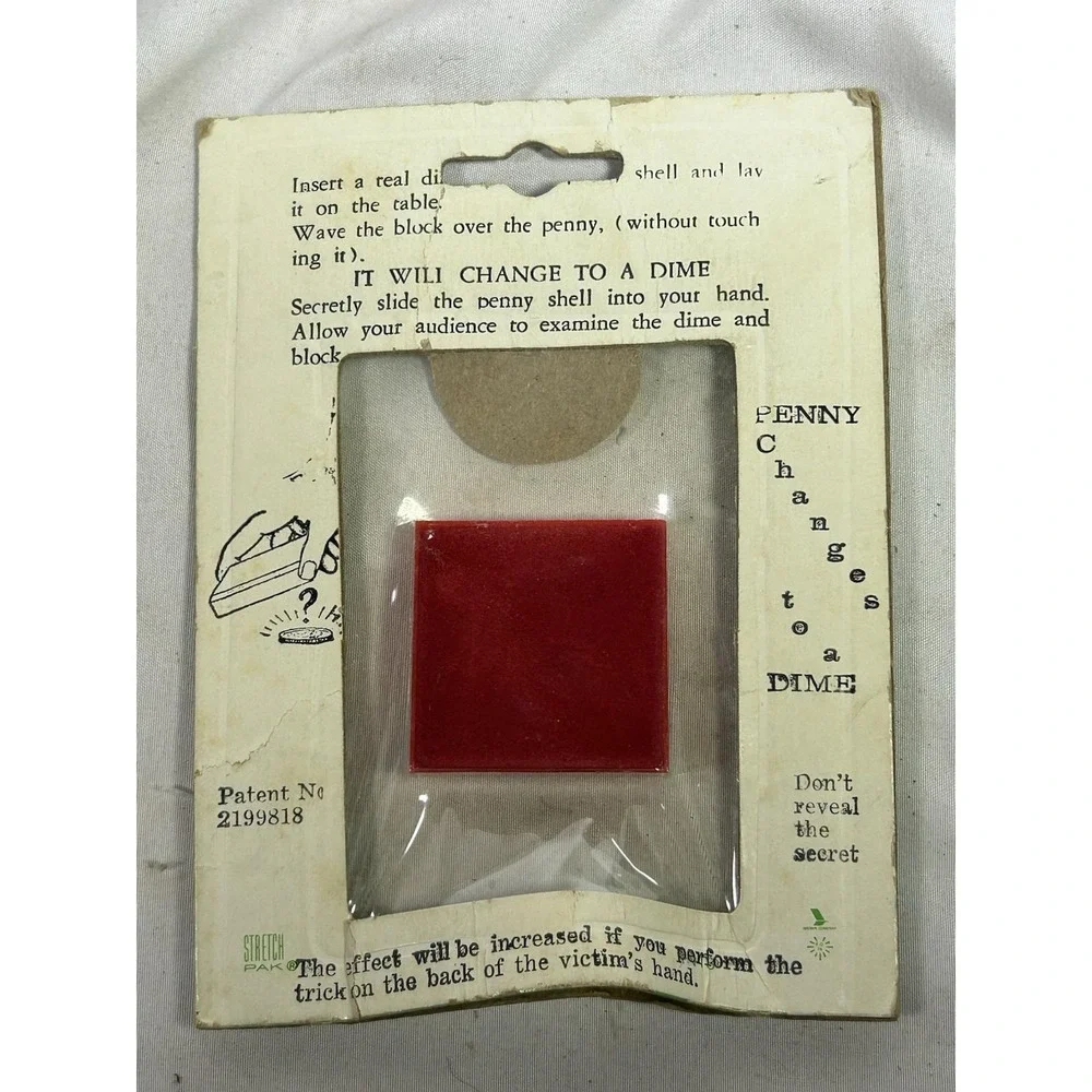 Vintage Adams Magical Block New Old Stock Pranks Penny To Dime Magician Collect
